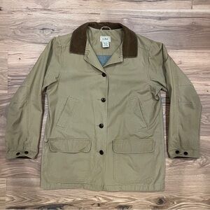 LL Bean Barn Jacket Mens Large Beige